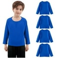 thumbnail image 6 of Posijego 4 Pack Kids Cotton T-Shirts Girls Boys Plain Long Sleeve Shirt Basic Tee Casual Shirts Multi-pack Tops, 6 of 7