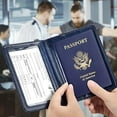 thumbnail image 2 of Passport and Vaccine Card Holder Combo, Passport Holder with Vaccine Card Slot, Passport Wallet, Passport Cover, Passport Case, Passport Holder for Women and Men(AB-Dark blue), 2 of 6