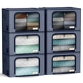 thumbnail image 1 of Sorbus Storage Bins with Metal Frame - Stackable & Foldable Clothes Organizer Bags - Oxford Fabric Storage Containers with Large Clear Window & Carry Handles Organization for Bedding Linen & Clothing, 1 of 5