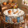 thumbnail image 1 of Nappe d'Automne 70x70 Pouces, Nappe Ronde Imperméable pour l'Action de Grâce, Récolte d'Automne, Citrouille, Housse de Table pour Fête, Pique-Nique, Décoration de Souper, 1 of 6
