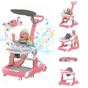 KFeng 6-in-1 Baby Walker with Steering Toy,6-24M,Direction Training(Watermelon Red)