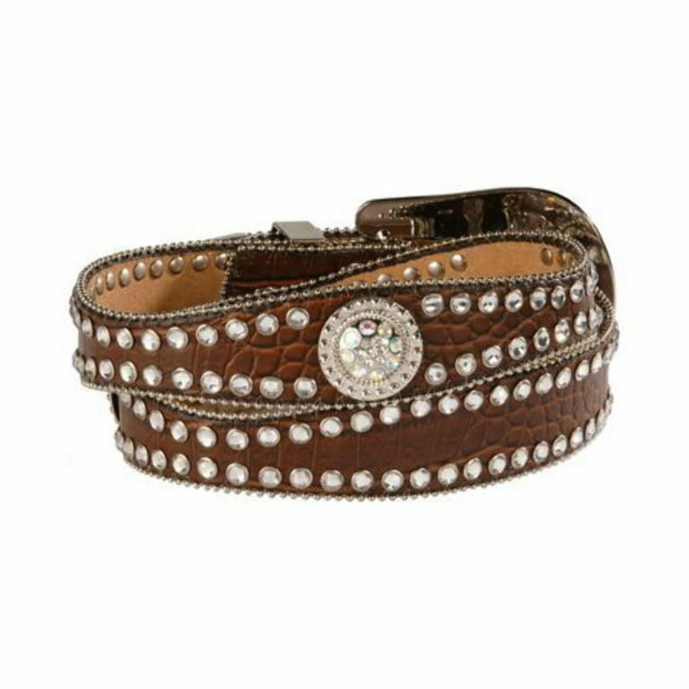 Blazin Roxx Ladies Croc Print Brown Leather Belt N3512002 