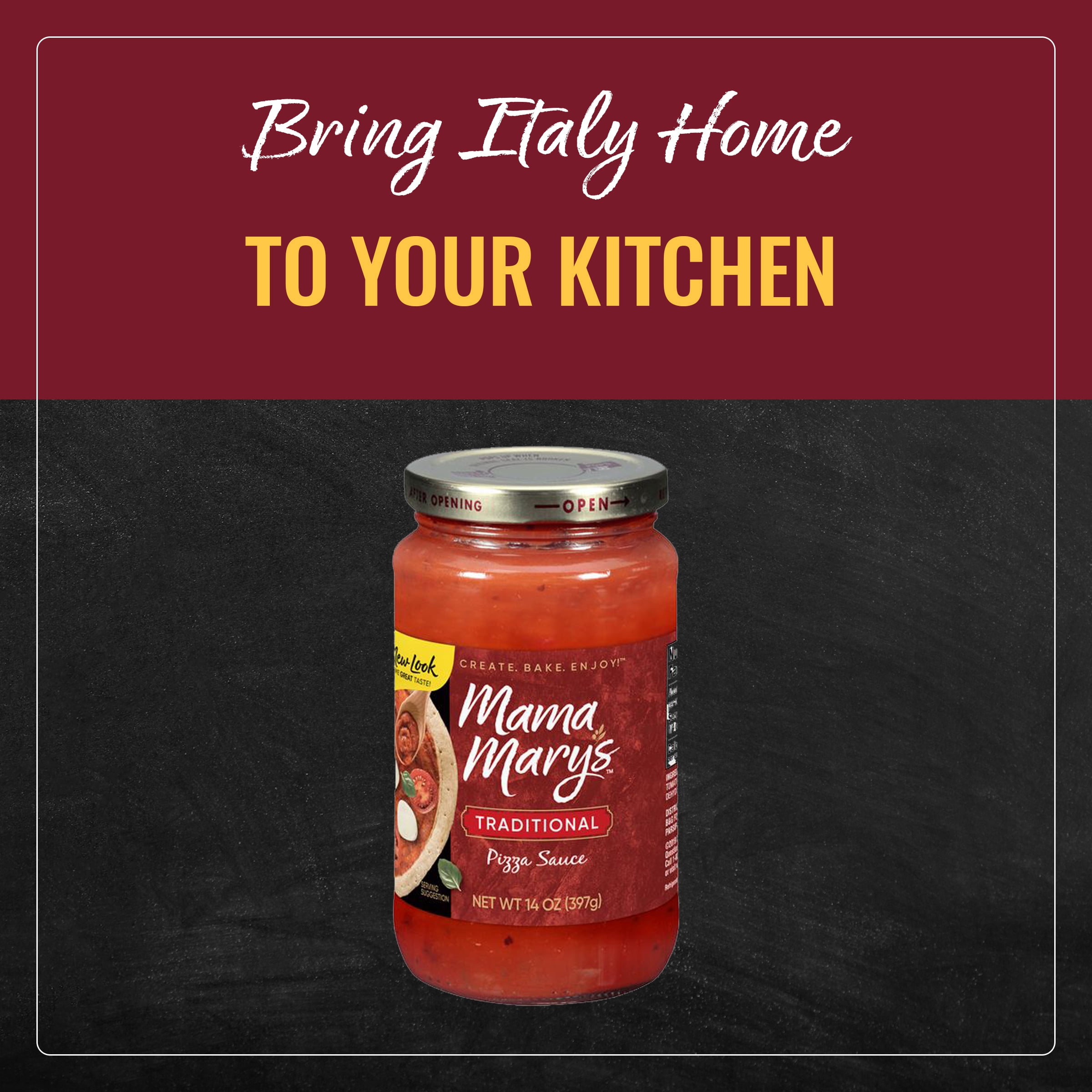 Mama Mary's Traditional Pizza Sauce, 14 OZ Jar - Walmart.com