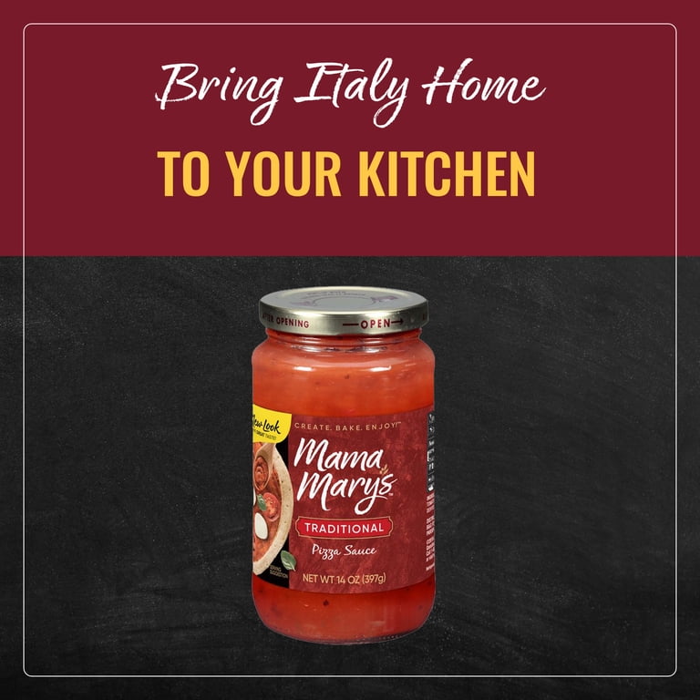 Mama Mary's Traditional Pizza Sauce, 14 OZ Jar - Walmart.com