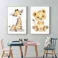 thumbnail image 5 of ZHAOCHENG Cuadros para habitación de bebé, póster decorativo, habitación infantil, animales de la selva, set de 4 imágenes infantiles, póster de animales de dibujos animados para niños y niñas, decora, 5 of 5