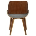 thumbnail image 4 of Fabrizzi Mid-Century Modern Dining/Accent Chair in Walnut Wood and Grey Fabric by LumiSource - Set of 2, 4 of 4