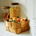 thumbnail image 2 of Clearance!!Storage Basket with Handle- Hand Woven Wood Chip Picnic Basket, Fruit Basket, Bread Basket Desktop Storage Box, 2 of 7