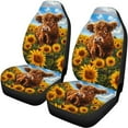 thumbnail image 5 of Pzuqiu Sunflower Yak Car Seat Cover Full Set Fashion Universal Anti-Slip Driver Seat Cover with Backrest Full Set Universal Seat Covers for Cars Universal Fit for Most Cars Sedan Van Truck, 5 of 7