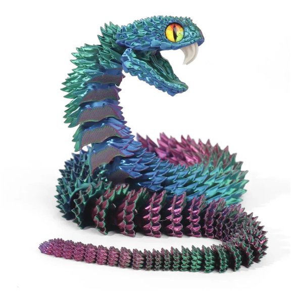 3D Printed 45cm High Quality  Vipers with Teeth Multi-joint Movable for Living Room Home Accessories Decorative Figurines Gift