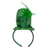 St. Patrick's Day Polka Dot Mini Hat with Gem and Feather Headband