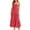 Red, variant on Ruffle Tiered Long Dress for Women Summer Trendy Striped Adjustable Spaghetti Strap Flowy Beach Midi Dresses (L, Red)
