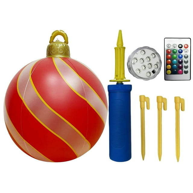 60cm Gonflable Boule de Noël PVC Lueur Boule Gonflable de Noël (Style S)