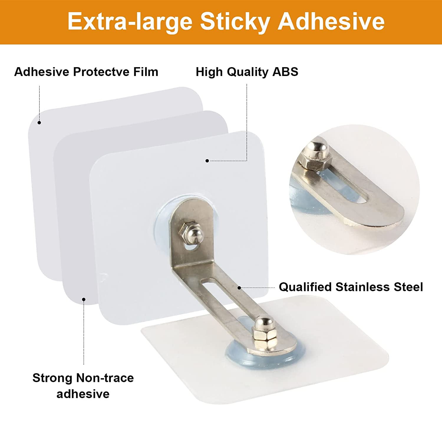 Adhesive Furniture Wall Anchors No Drill (10 Pairs), Anti Tip Furniture Straps Kit for Baby Proofing, Secure Bookcase Dresser Shelf Cabinet to Wall for Child Safety - No Screw
