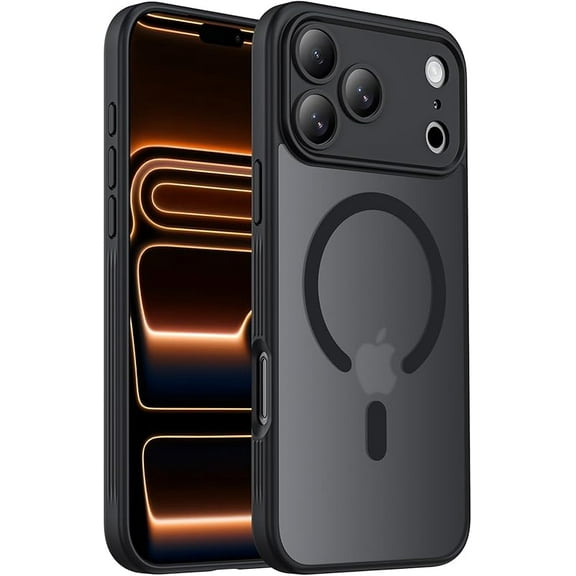 Designed for iPhone 17 Pro Max Case, Compatible with MagSafe, [Camera Protection] [15FT Military Drop Protection] Shockproof Translucent Matte Anti-Slip Phone Case, 6.9", Black