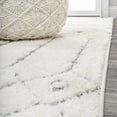 thumbnail image 3 of JONATHAN Y SANTA THERESA 2 x 8 Runner Rug, Pia Moroccan Trellis Plush Carved - Cream/Gray, SNT105B-28, 3 of 7