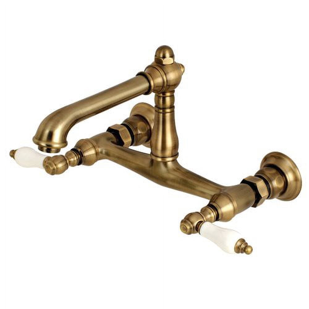 Kingston Brass KS7240PL Wall Mount Bathroom Faucet, Matte Black