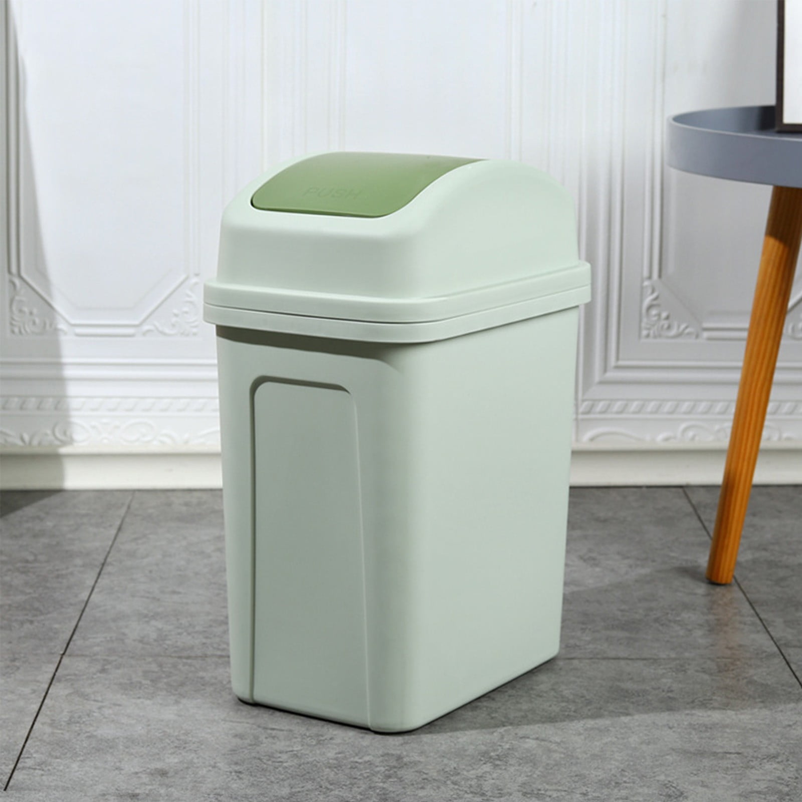 kjfeif Bathroom Trash Can with Lid Plastic Garbage Can with Lid Waste Basket Trash Garbage Dog Proof Trash Can for Bathroom Kitchen Living Room Bedroom
