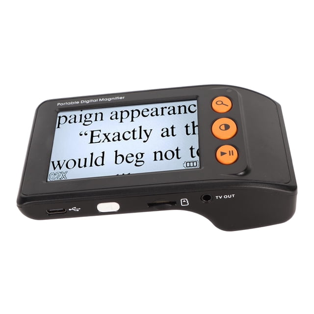 Electronic Video Magnifier, ABS 2X 4X 8X 16X 25X Magnification 3.5in LCD Easy Operation 8 Color Modes Video Digital Magnifier AV Output for Newspaper
