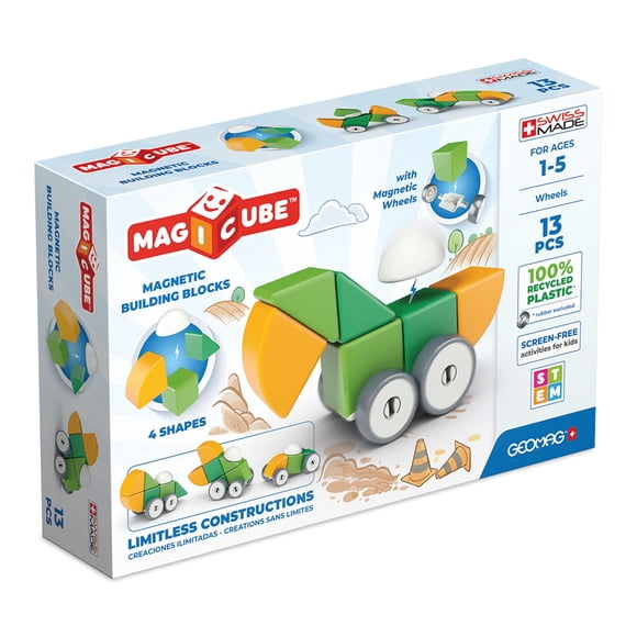 Juego de construccion Geomag Magicube 202 bloques magneticos con ruedas 13 piezas