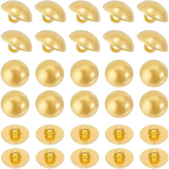 100Pcs 18mm Diameter 1-Hole Plating Acrylic Dome Shank Buttons Golden Half Round Sewing Buttons for Men Women DIY Shirt Woolen Coats Sewing Crafts DIY