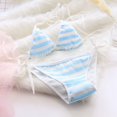 thumbnail image 2 of Lencería sexy japonesa Lolita Kawaii azul rosa blanco a rayas mini bikini adulto Cosplay mujeres sujetador ropa interior conjunto frenillo traje de baño, 2 of 4