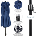 thumbnail image 6 of Alden Design 15 ft Patio Umbrella Market Extra Large for Outdoor, Navy Blue, 6 of 9