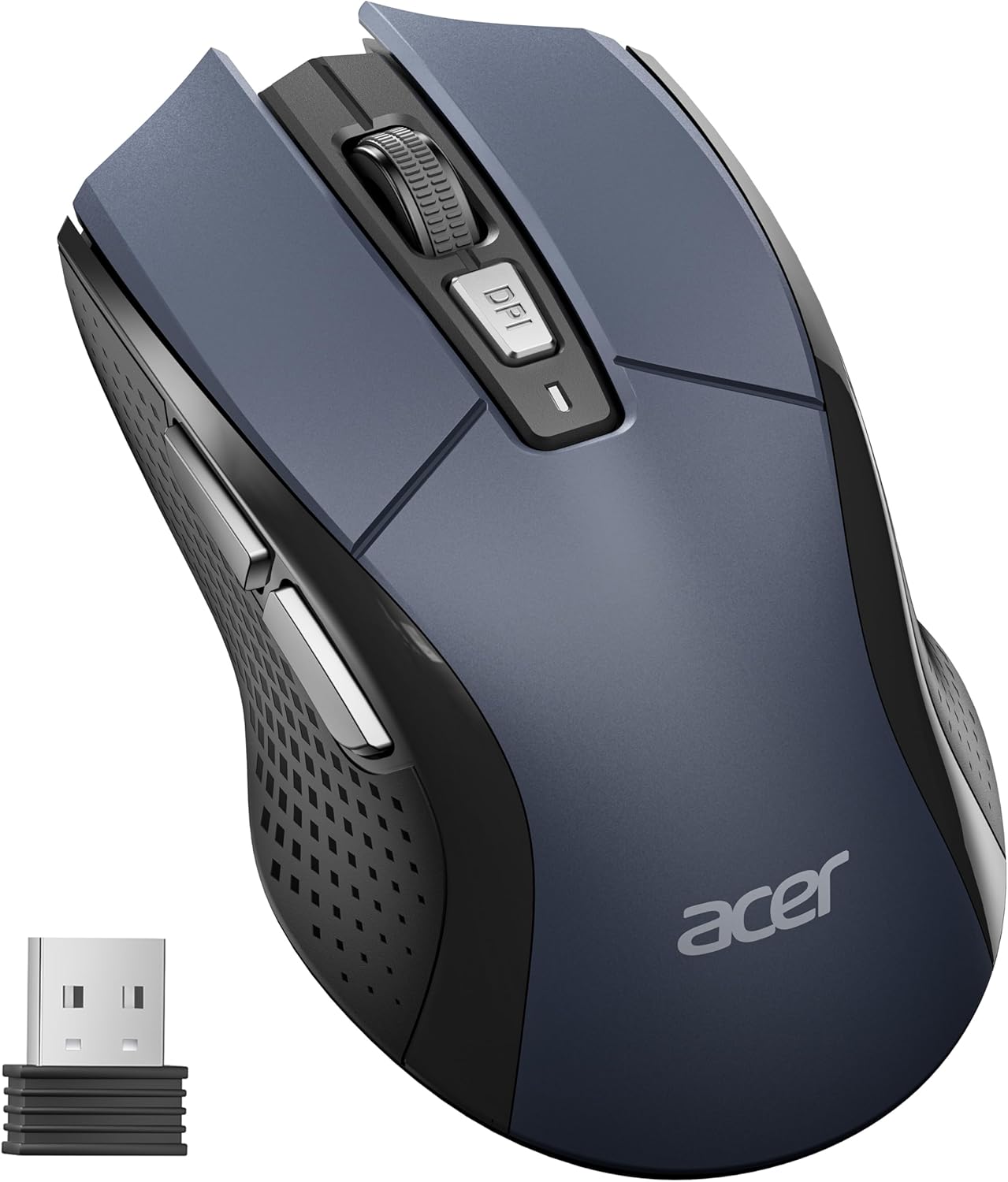 Wireless Mouse for Laptop, 2.4GHz Computer 5 Adjustable DPI Office Cordless USB Mice with USBA Receiver, 6 Buttons, 4000 DPI, Medium to Large Sized Hands Compatible PC, Desktop