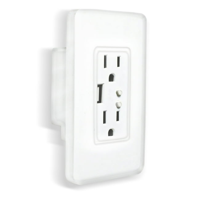 Contacto Doble TechZone Wi-Fi y Cargador USB Smart Home