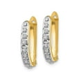 thumbnail image 4 of 14K Yellow Gold Leverback Hoop Earrings with Accent Diamonds (1/2 Inch), 4 of 4