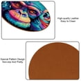thumbnail image 5 of Monkey 6PCS Round Microfiber Leather Table Coasters Set, 11x11 cm/4.3x4.3 in, Drink Coaster Mats for Home and Kitchen Use, 5 of 6