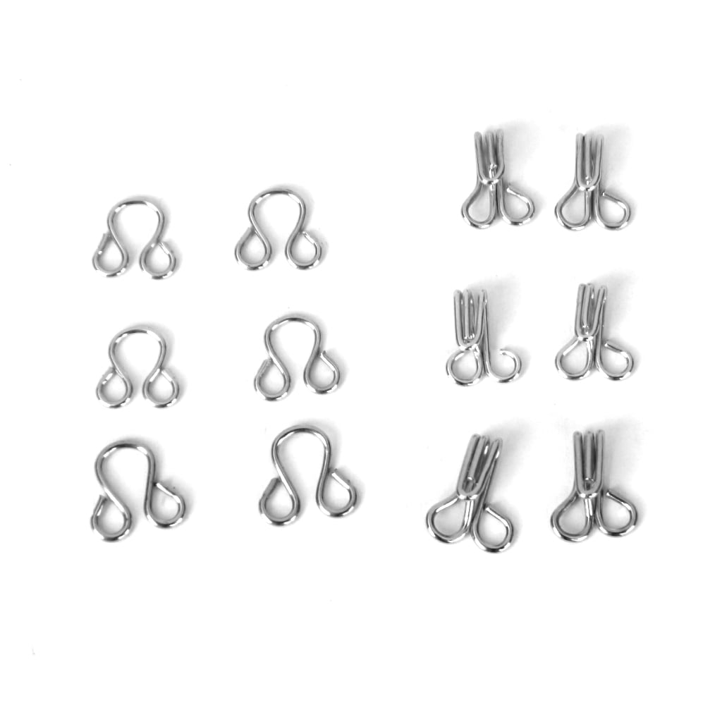 36Set Assorted 8mm+10mm Hooks & Eyes Bra Fasteners Clothing Sewing Silver 
