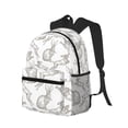 thumbnail image 2 of Vsdgher Hand Drawn Rabbit Print Unisex Large Capacity Bookbag Schoolbag Casual Daypack for High School/College/Teens/Travel/Work, 2 of 8