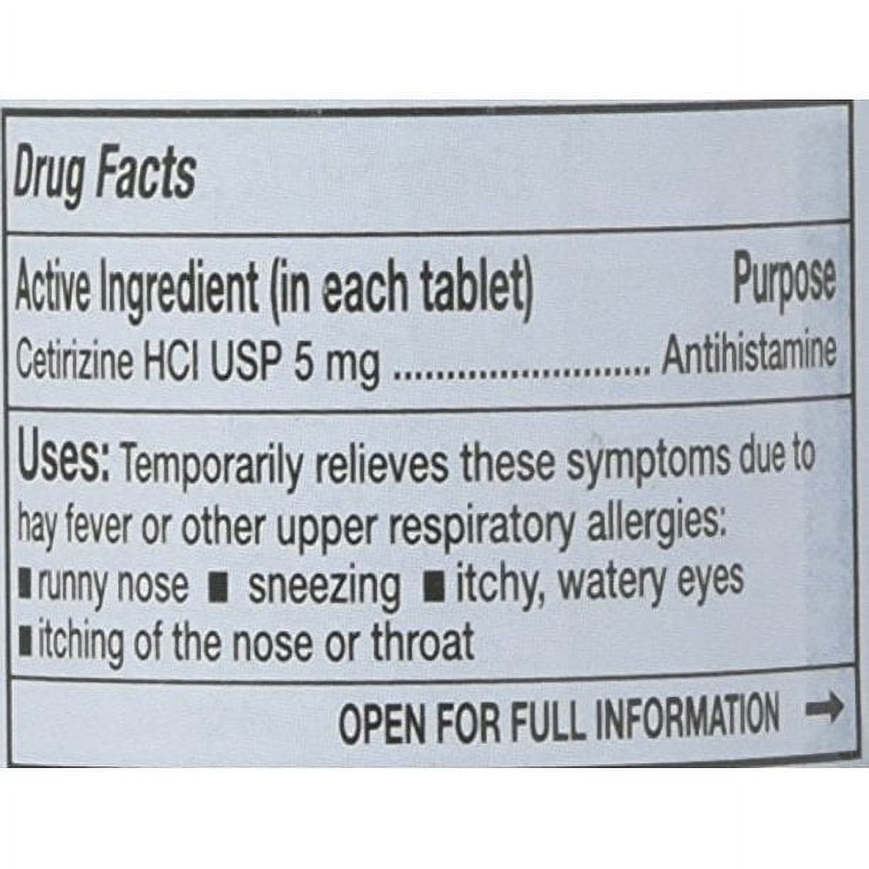 Pack Cetirizine Hydrochloride Tablets, 5 mg, 100 Count