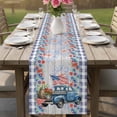 thumbnail image 4 of Independence Day Table Runner 72 Inches, Blue Truck USA Flag Floral Wooden Bed Runner Dresser Scarves Tabletop for Indoor Outdoor Parties/Ceremony/Banquet, 18" x 72", 4 of 9