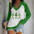 thumbnail image 2 of Pompotops Blouse Décontractée pour Femmes Imprimée pour la Saint-Patrick Manches Longues Col en V, 2 of 4