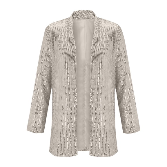 ZJXFGS Women Blazer Sequin Jackets For Women Holiday Jackets For Women Jacket For Dresses Women Formal Formal Jacket For Evening Dresses Women Blazers For Work Casual Fitted Blazers For W Silver 3XL
