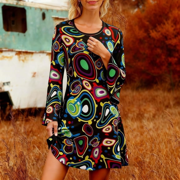 Palatial Hippie Style Floral Print Dress for and Fair Attire Elegant Bohemian Gown by 70s Fashion