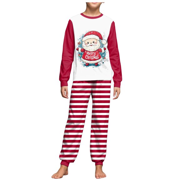 eczipvz Boys Christmas Pjs Matching Sets Soft Christams Pajamas Set Sleepwear Homewear Christmas Outfits,Size 8-9 Years