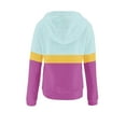 thumbnail image 4 of Admvng Womens Sweatshirt Casual Solid Contrasting Button Hat Rope Hooded Pocket Pullover Sweatshirts, Size S-2XL, 4 of 5
