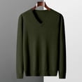 thumbnail image 7 of Wutalume Men's Fashion V-Neck Casual Knit Lightweight Dress Sweater Long Sleeve Slim Fit for Fall and Winter Pullover Style,Army Green L, 7 of 7