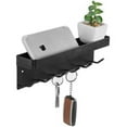 thumbnail image 4 of MyGift Wall-Mounted Black Metal Key Holder with Top Shelf, 4 of 5