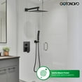 thumbnail image 4 of Gotonovo Rainfall Bathroom Shower System Rain Shower Head And Handle Set Wall Mounted Shower Complete Combo Solid Brass Pressure Balancing Shower Mixer Valve 12 Inch Matte Black, 4 of 4