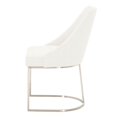 thumbnail image 5 of BenJara Velvet upholstered Dining Chair With Steel Feet, Silver And White, Set Of Two, 5 of 6
