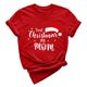 thumbnail image 4 of Gibobby Tops navideños para Mujer Camiseta de manga corta con cuello redondo y estampado de Navidad para mujer(Rojo,M), 4 of 5