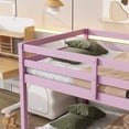 thumbnail image 5 of Harper & Bright Designs Solid Wooden Bunk Bed Twin over Twin with Ladder, Twin Floor Bunk Bed Frame for Bedroom, Pink, 5 of 11