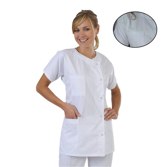 OFFIGAM White Shirt, Short Sleeve Workwear Top, 1 Set for Healthcare Professionals