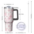 thumbnail image 2 of 40oz Pioneer Flower Floral Print Pattern Insulated Tumbler with Handle, BPA-Free Leak Proof Lid and Straws, Double Wall Vacuum, Hot 12h/Cold 34h, 2 of 6