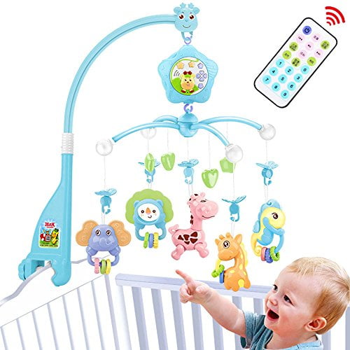 Baby Mobile for Crib, Crib Toys with Music and Lights, Remote, Stand