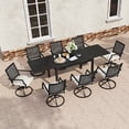 thumbnail image 5 of Boyel Living Outdoor 9-Pieces Dining Set, 8Pcs Swivel Chairs with 1 Patio Extendable Dining Table for 6-8 Person, Black, 5 of 6