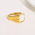 thumbnail image 5 of 11mm*11mm Square Shell Band Womens 316L Stainless Steel Engagement Ring Size 6-8, 5 of 6